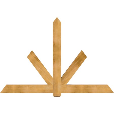 Ekena Millwork Kennewick Rough Sawn Timber Gable Bracket, Western Red Cedar, 84"W x 56"H x 4"D x 6"F, 16/12 Pitch GBW084X56X0406KEN00RWR